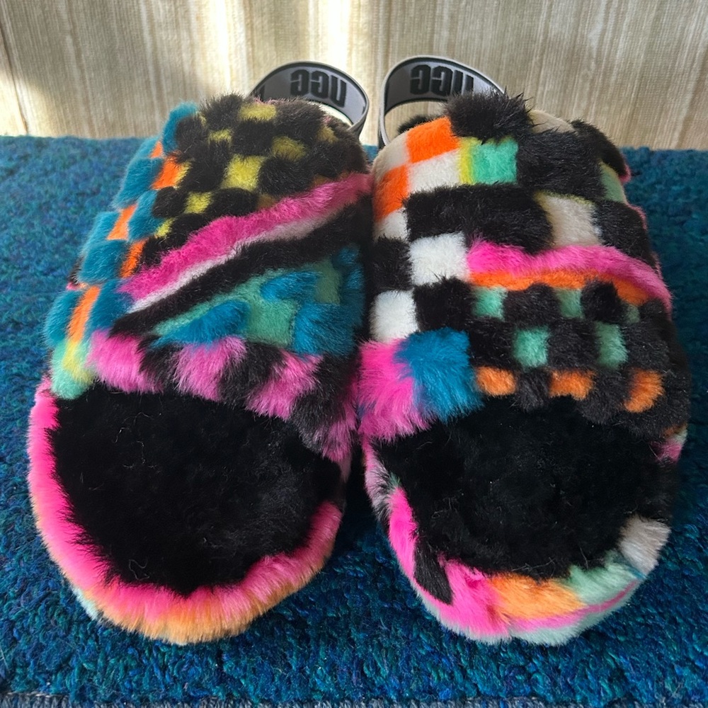 Ugg Fluff Yeah Checkered Multicolored Slipper/Sho… - image 2